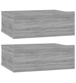 Tables de chevet flottantes 2 pcs Sonoma gris 40x30x15 cm