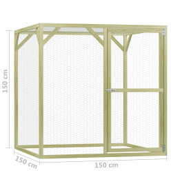 Poulailler 1,5x1,5x1,5 m Pinède imprégnée