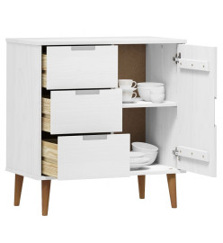 Buffet MOLDE Blanc 76,5x40x80 cm Bois massif de pin