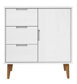 Buffet MOLDE Blanc 76,5x40x80 cm Bois massif de pin