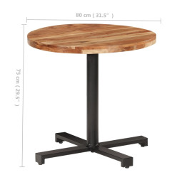 Table de bistro Ronde Ø80x75 cm Bois d'acacia massif