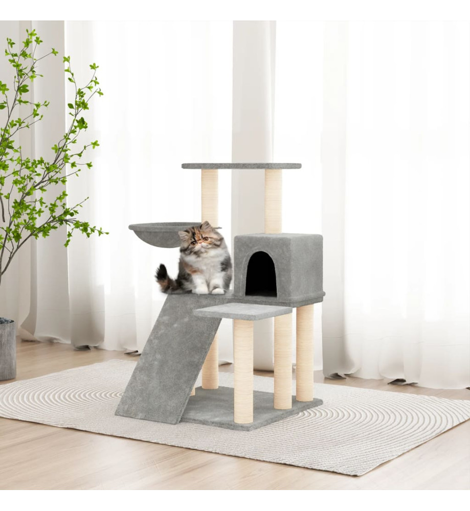 Arbre à chat avec griffoirs en sisal Gris clair 82 cm