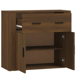 Buffet Chêne marron 80x33x70 cm Bois d'ingénierie