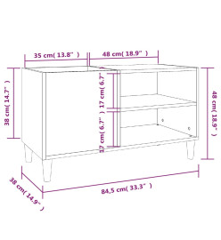 Armoire à disques noir 84,5x38x48 cm bois d'ingénierie