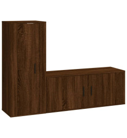 Ensemble de meubles TV 2 pcs Chêne marron Bois d'ingénierie