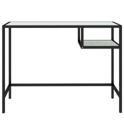 Bureau d'ordinateur Marbre blanc 100x36x74 cm Verre trempé