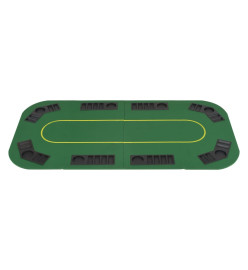 Dessus de table de poker 8 joueurs 4 plis rectangulaire Vert