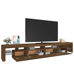 Meuble TV avec lumières LED Chêne marron 260x36,5x40 cm