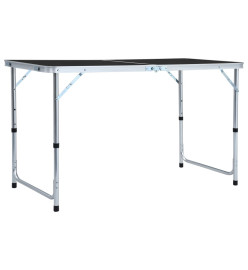 Table pliable de camping Gris Aluminium 120x60 cm