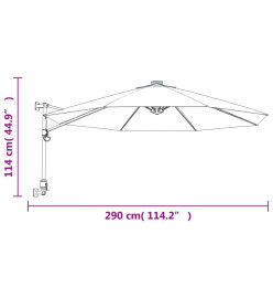 Parasol mural rouge vif 290 cm