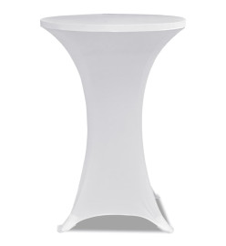 Housses élastiques de table Ø 60 cm Blanc 2 pcs