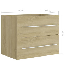 Armoire d'évier Chêne sonoma 60x38,5x48 cm Aggloméré