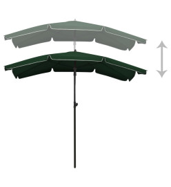 Parasol de jardin avec mât 200x130 cm Vert