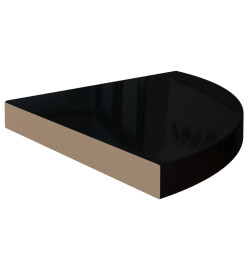 323910  Floating Corner Shelf High Gloss Black 35x35x3,8 cm MDF