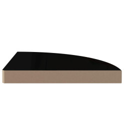 323910  Floating Corner Shelf High Gloss Black 35x35x3,8 cm MDF