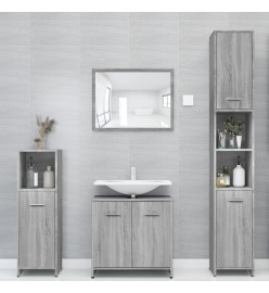 Armoire de bain Sonoma gris 30x30x183,5 cm Bois d'ingénierie