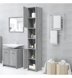 Armoire de bain Sonoma gris 30x30x183,5 cm Bois d'ingénierie