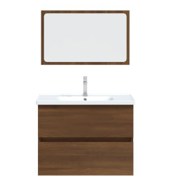 Ensemble de meubles de salle de bain 2 pcs Chêne marron