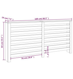 Cache-radiateur Gris 169x19x84 cm Bois massif de pin