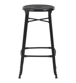 Tabourets de bar lot de 2 noir acier