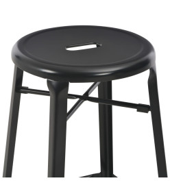 Tabourets de bar lot de 2 noir acier