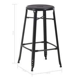 Tabourets de bar lot de 2 noir acier