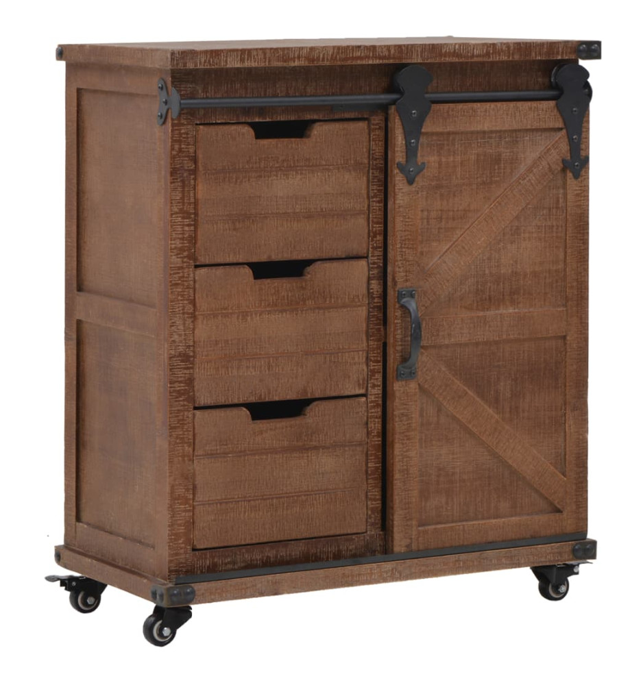 Armoire de rangement Bois de sapin massif 64x33,5x75 cm Marron