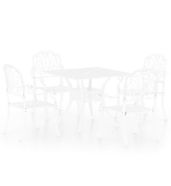 Ensemble de bistro 5 pcs Aluminium coulé Blanc