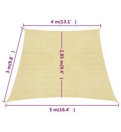 Voile d'ombrage 160 g/m² Beige 4/5x3 m PEHD