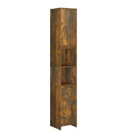 Armoire de bain Chêne fumé 30x30x183,5 cm Bois d'ingénierie