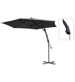 ProGarden Parasol suspendu Gris foncé 300 cm