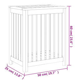 Bac à linge 50x35x60 cm bois de teck massif