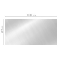 Film solaire de piscine PE rectangulaire flottant 10x5m Argenté