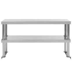 Étagère de table de travail 2 niveaux 120x30x65 cm Inox