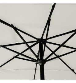 Parasol à 3 niveaux avec mât en aluminium Sable 2,5x2,5 m