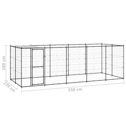 Chenil extérieur Acier avec toit 12,1 m²