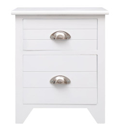 Table de chevet 2 pcs avec 2 tiroirs Blanc