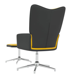 Chaise de détente et repose-pied Jaune moutarde Velours et PVC