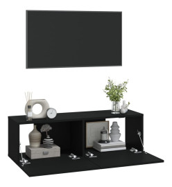 Meubles TV muraux 2 pcs noir 100x30x30 cm bois d'ingénierie