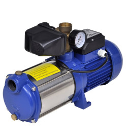 Pompe à jet avec manomètre 1300 W 5100 L/h Bleu