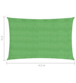 Voile d'ombrage 160 g/m² Vert clair 2x4,5 m PEHD