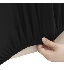 Housse extensible de canapé 4 places Noir Jersey de polyester