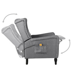 Fauteuil de massage inclinable Gris clair Tissu