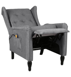 Fauteuil de massage inclinable Gris clair Tissu