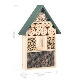 Hôtel à insectes 31x10x48 cm Bois de sapin