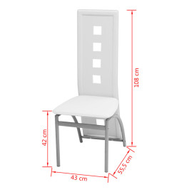 Chaises à manger lot de 2 blanc similicuir