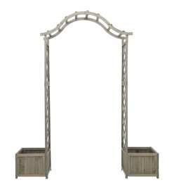 Pergola de jardin avec jardinière Gris Bois pin massif