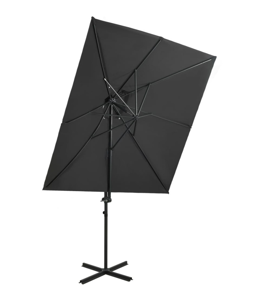 Parasol déporté à double toit Anthracite 250x250 cm