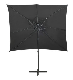 Parasol déporté à double toit Anthracite 250x250 cm