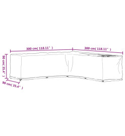 Housses de salon de jardin en forme de L 2 pcs 20 œillets